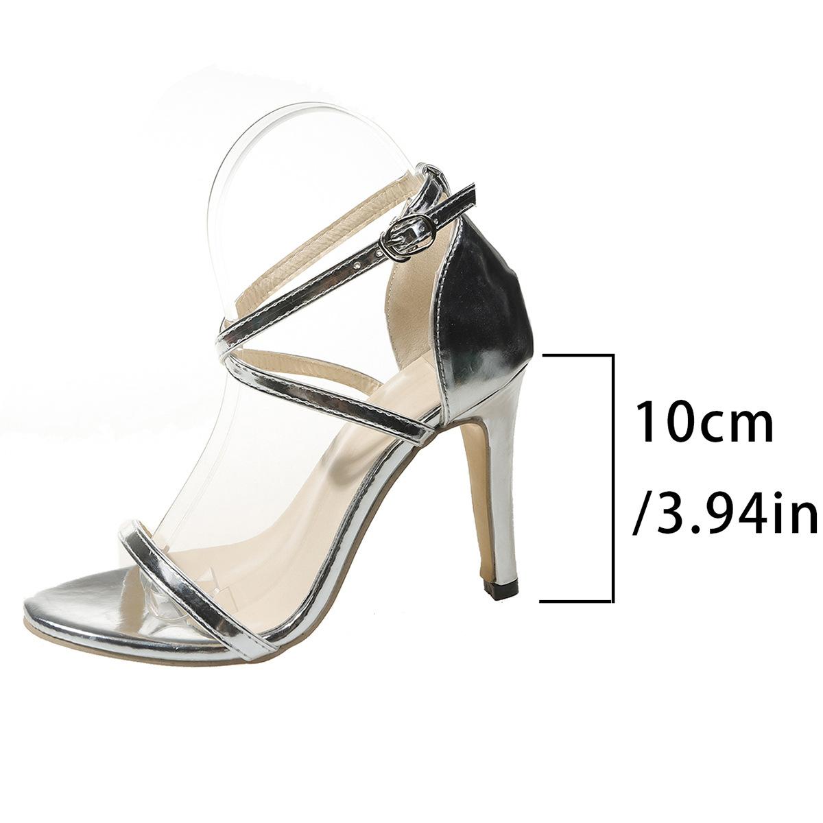 

Модные женские туфли большого размера one word на высоком каблуке-шпильке с открытым носком из лакированной кожи крест с сандалиями 43