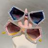 Diamond Shiny Shades Polygon Gradient irregular Women's Sunglasses Candy Color Butterfly frame Decoration Ladies Sun Glasses