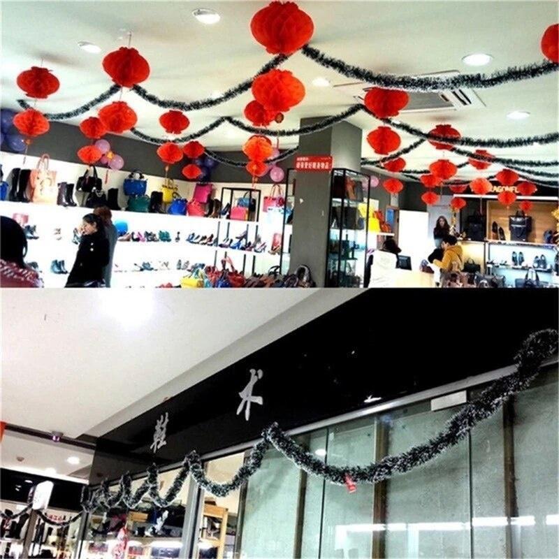 1 Pcs 2M Christmas Eve Decoration Bar Tops Ribbon Garland Christmas Tree Kitchen Ornaments Wedding Party Decoration Prop