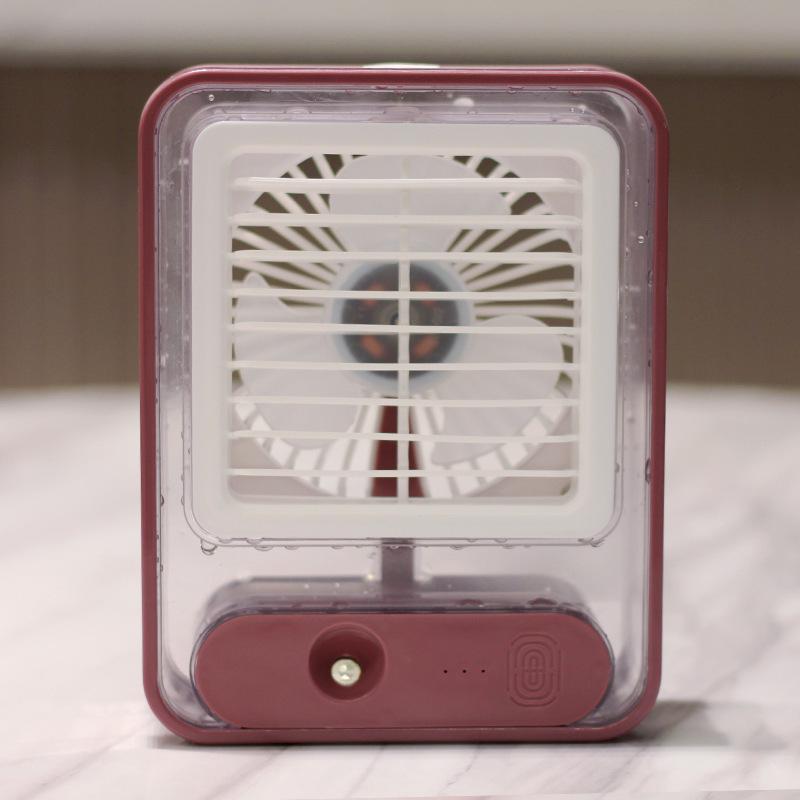 Portable USB Rechargeable Mini Air Conditioner with Cooling Spray New Spray + Night Light Fan