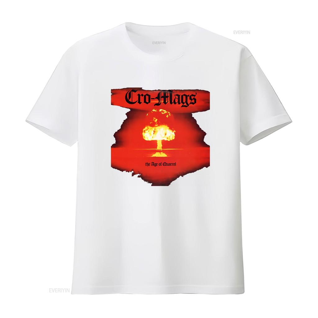 CRO MAGS The Age of Quarrel Print T-Shirt für Herren Rockband-Stil vintage gewaschen Lässig Stilvoll Grafik Streetwear Bequem