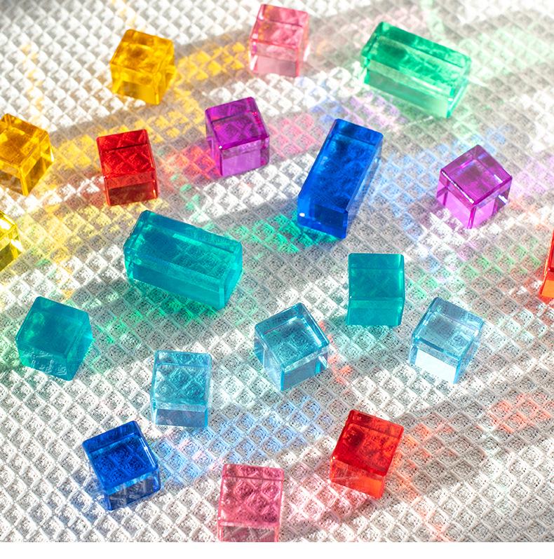 Acrylic Gem Building Blocks: High Transparency Children's Sensory Color Board for Early Education