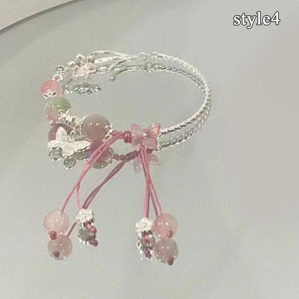 Brățară cu Mărgele de Sticlă Lanț cu Pandantiv Mărgele Norocoase Împletit Brățară din Aliaj Pandantiv Cadou Brățară Elastică Stil Chinezesc Bijuterii pentru Încheietură