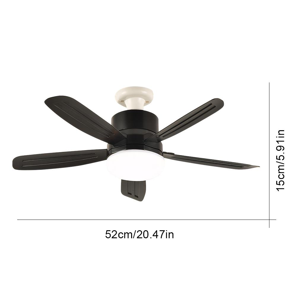 Socket LED Fan Light 3 Speed Socket Ceiling Fan E27 Base with Remote with Lighting Light Bulb Fan for Bedroom Kitchen Home Room