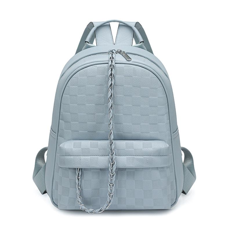 Schoolbag Backpack Women's Summer New Simple Versatile Large Capacity Textured College Student School Bag Temperament Woven Backpack