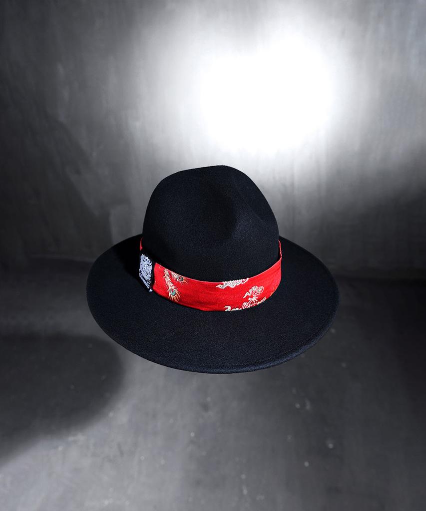 Kileutimuka Oriental Fabric Line Mountain Fedora Red