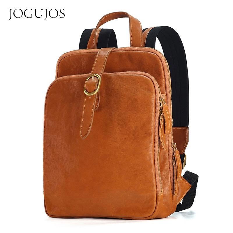 

Casual women s first-layer cowhide backpack, simple and versatile commuter leather backpack 27*10*36cm