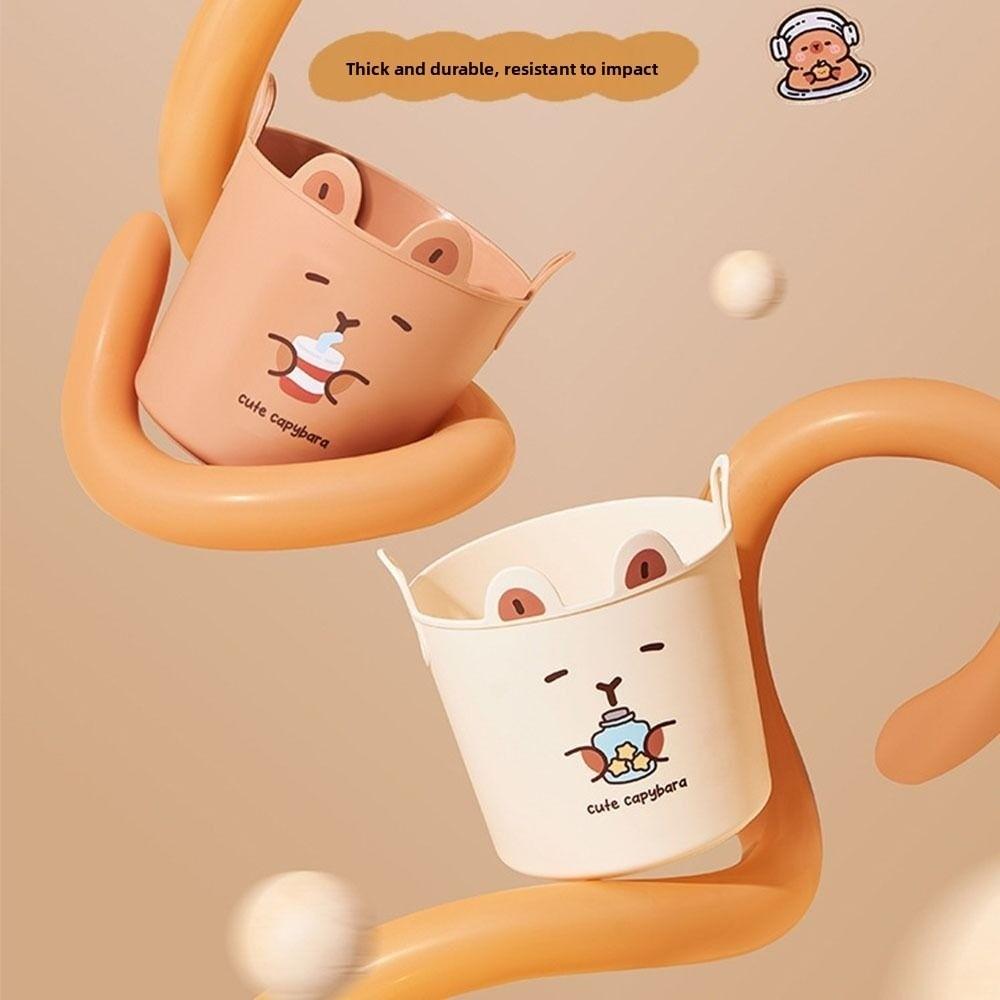 New Cartoon Pencil Holder Large Capacity Round Desktop Storage Buckets Pen Container Students Stationery