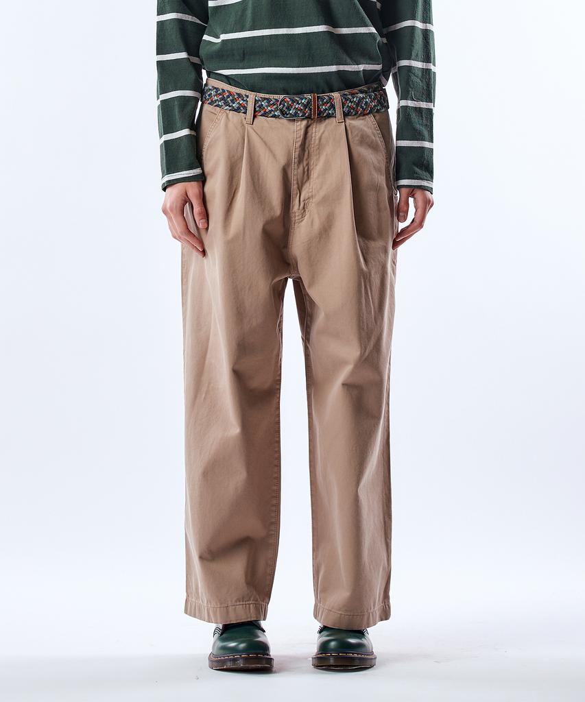 Pillogeulaem Real Chino Washed Wide Crop Pants_Beige