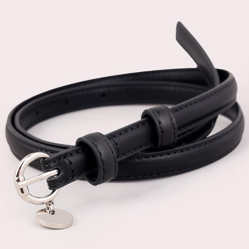 

Genuine Leather Belt For Women With Classic Pin Buckle For Casual And Office Wear чёрный