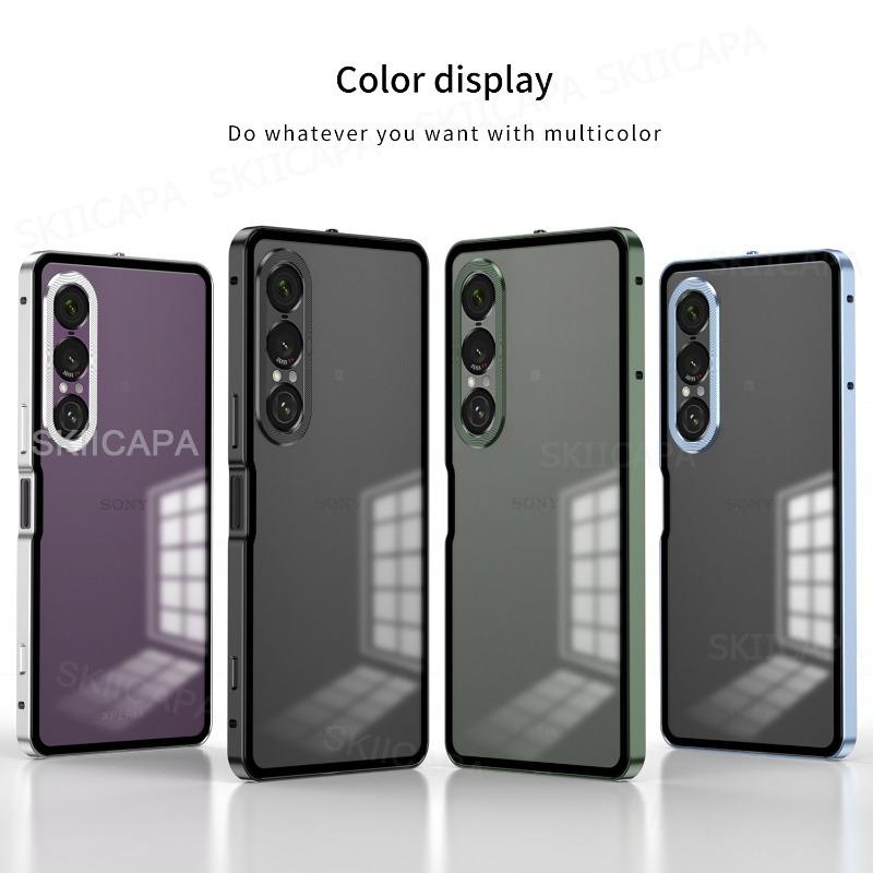 Shockproof Metal Phone Case For Sony Xperia 1 V II Aluminium Alloy Metal Frame Hard Matte Bumper Cover for Xperia 1 VI 1 V