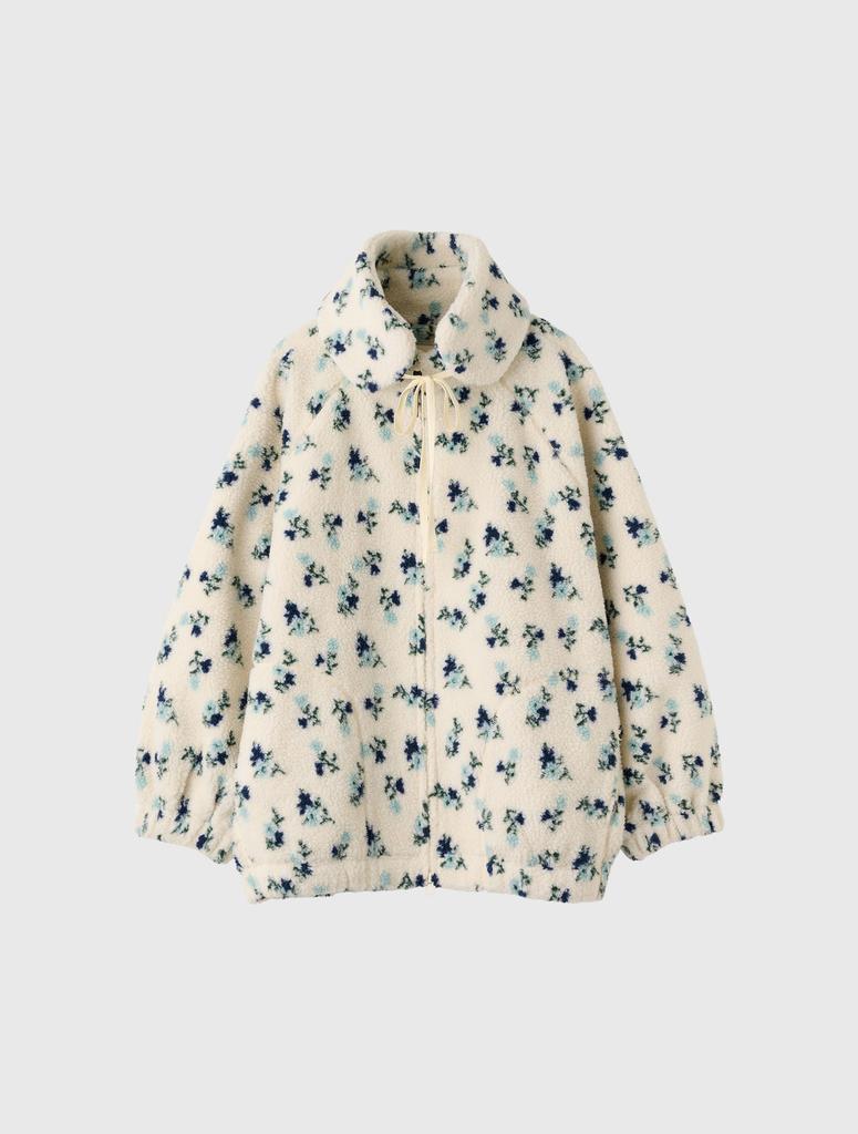 Generalidea Flower Pattern Fleece Jumper [Ivory] / Wbe4L07523