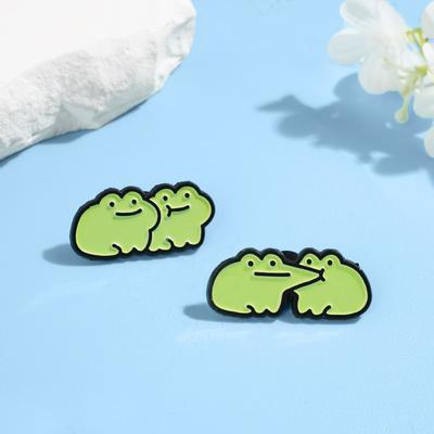 Cartoon Green Frog Set Series Combination Brooch Creative Bag Metal Badge Clothing Accessories Combination