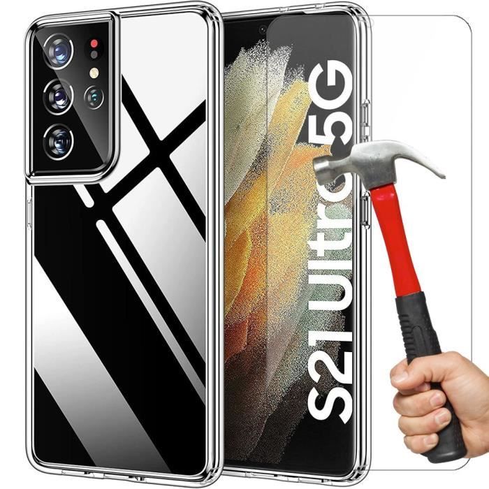 Coque et Verres Trempés - Samsung - S21 Ultra - TPU Souple - Résistant aux Chocs - Ultra Slim