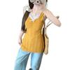 Korean Style Lace Knit Slim-Fit Vest Blouse for Women - Summer Casual Solid Color Pullover