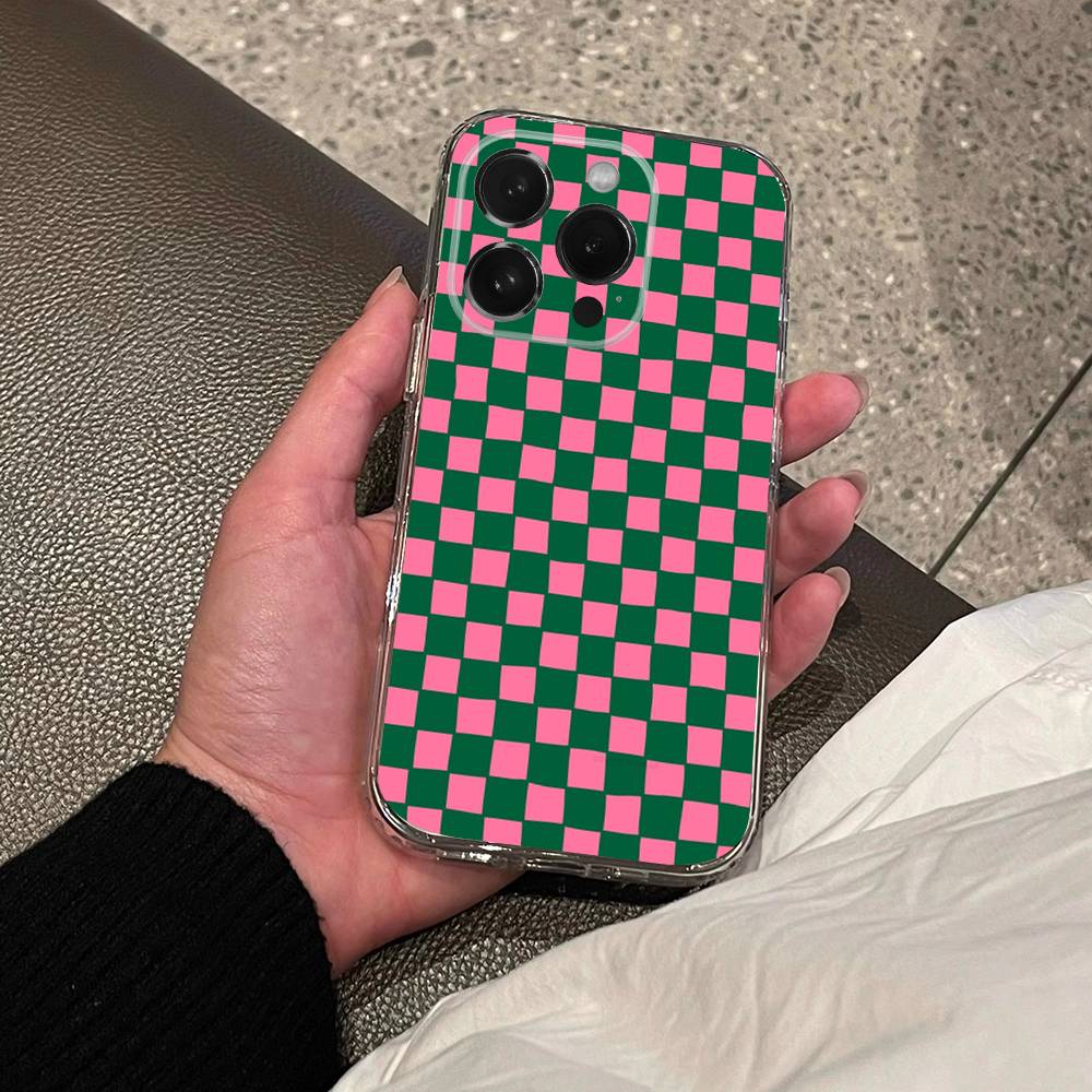 checkerboard checked chess board Phone Case For iPhone 17,16,15,14,13,12,11 Pro,Max,Plus,X,XS,XR,SE4 Mini Transparent Soft Cover