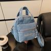 Borsa a tracolla in denim da donna a più strati per pendolari, borsa per cellulare