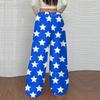 Women's Casual And Fashionable Printed Elastic Waist Loose Wide Leg Pants