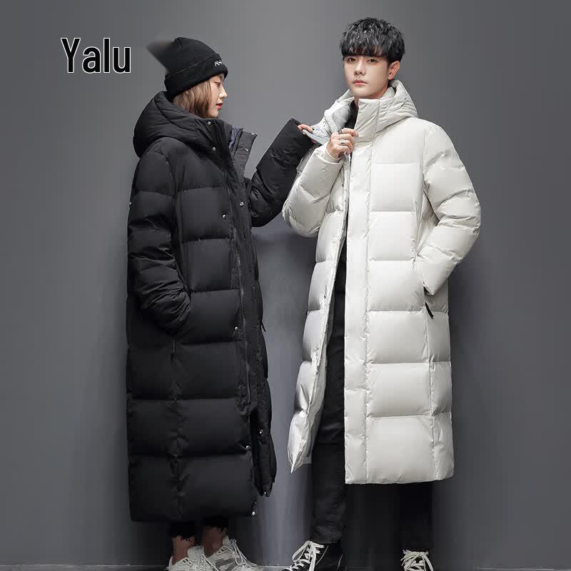 Yalu Unisex Long Winter Hooded Duck Down Jacket L
