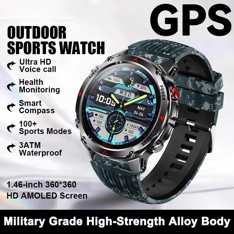 2026 T-Rex 3 Ultra Reloj Inteligente GPS 30ATM Impermeable Brújula GNSS de Doble Banda Grado Militar Cristal de Zafiro Llamada Batería Larga Reloj Inteligente para Hombre de Exterior