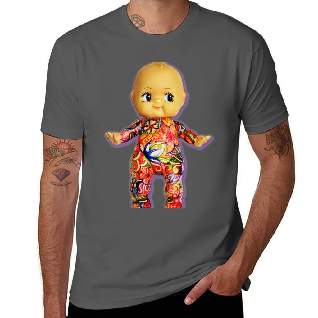Tattoo Kewpie T-Shirt Black Cotton T-shirt Plain for Man Package T Shirt Custom Print T-Shirt