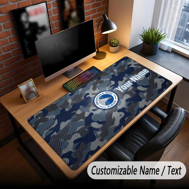 Large Mouse Pad Brighton & Hove Albion Football Print Custom Name Text Desk Mat for Office Gaming