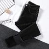 Women's High Waist Velvet Skinny Jeans - Slimming Cropped Pants for Autumn/Winter