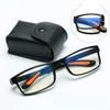 New Folding Reading Glasses with Case Anti Blue Light Eyeglasses Presbyopia Retro Glasses Portable Glasses Men Women