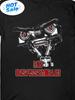 Unisexs Vintage Short Circuit Film Graphic Tee  Do Not Take Apart Johnny Five Black Tshirt Featuring A Red Robot Design Black