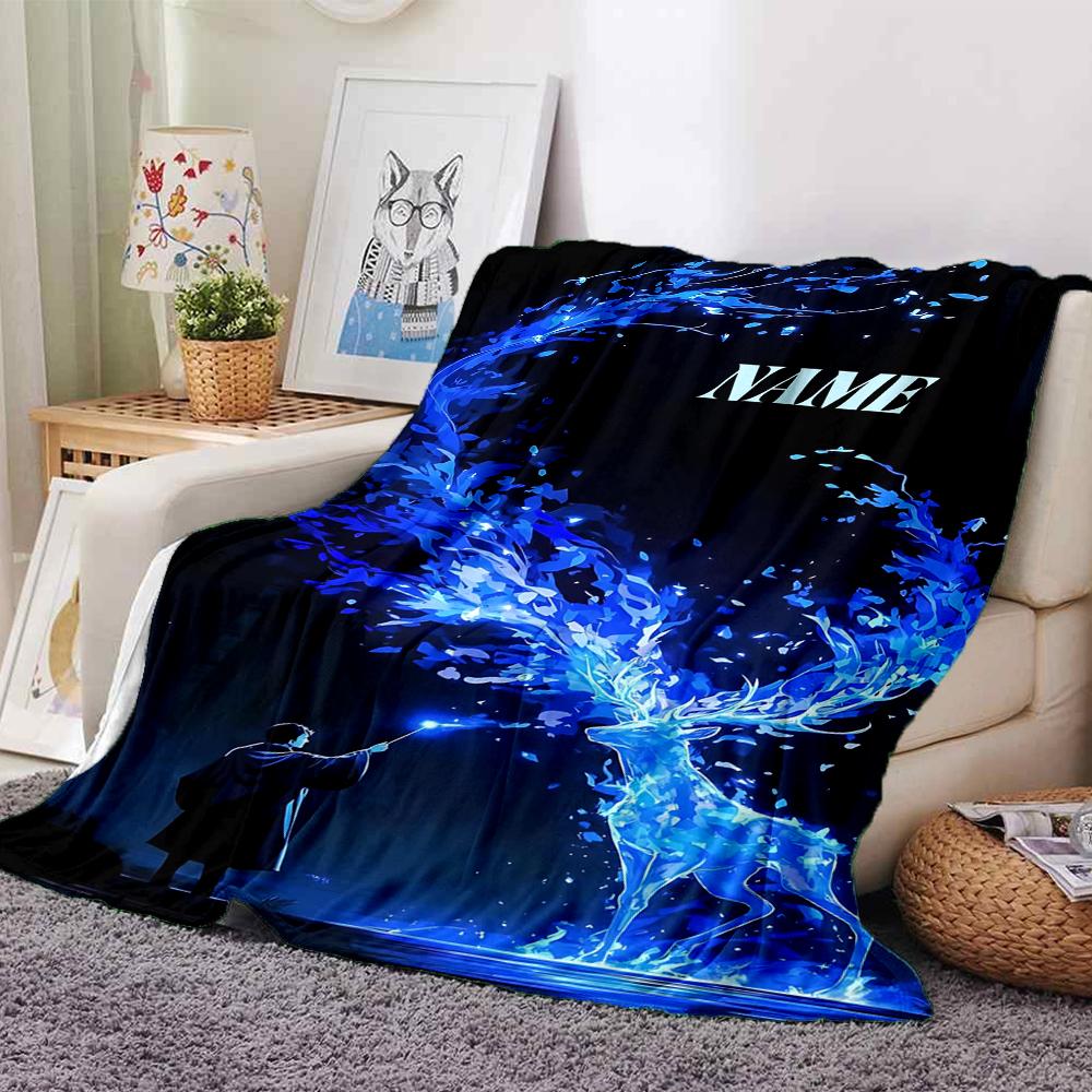 Custom Name "Harry Potter's Magical Journey" blanket for Couch & Bed, Plush Cozy Fuzzy Blanket Super Soft & Warm Blankets for Fall and Winter. 090898