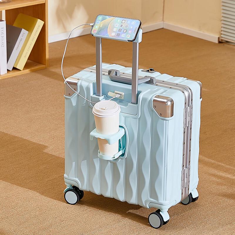 OEING Hardshell Aluminum Frame Travel Suitcase 18 inch