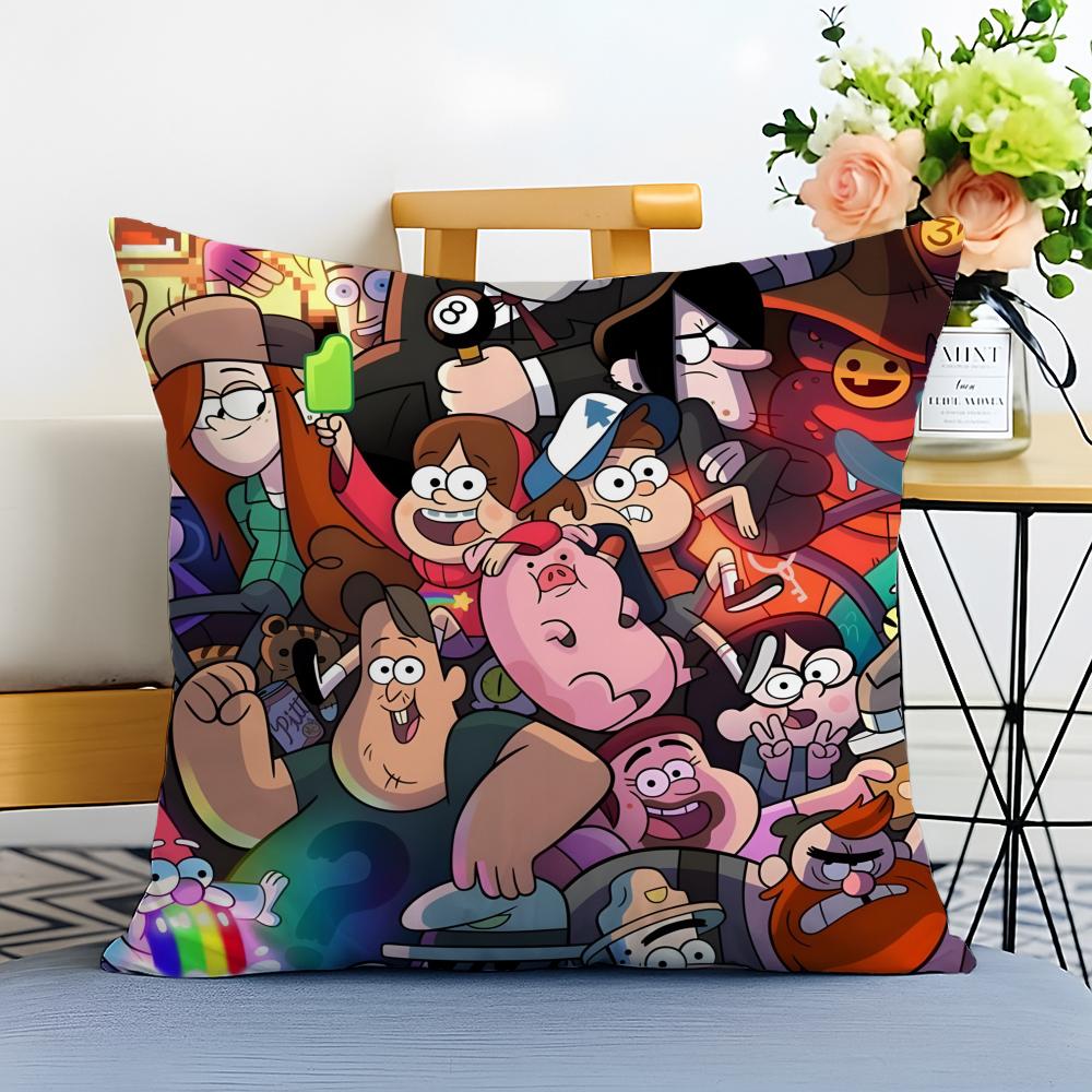 Gravity Falls Cushion Cover Washable Linen comfort Soft for Sofa Bed Cozy Home Room Decor