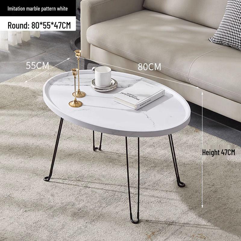 Modern Nordic Round Folding Coffee Table for Living Room or Small Apartment