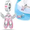 Original Charms Copper Certified Angel Ballet Shoes Beads Fit Bracelet Women Jewelry Making Diy