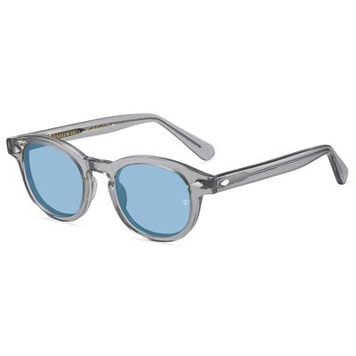 [SHEEN KELLY] [Amazon Exclusive] Handmade Acetate Vintage Oval Sunglasses, Unisex, with Polarized Lenses