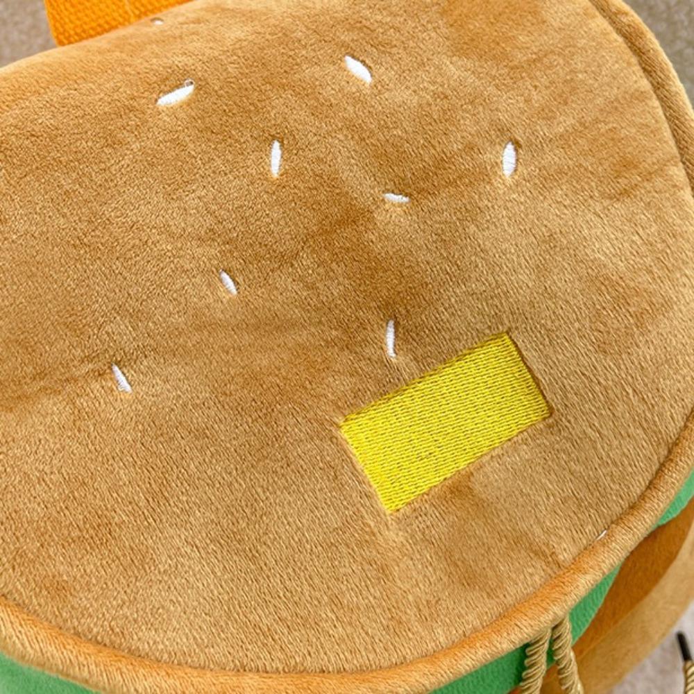 Adjustable Hamburger Backpack Large Capacity Travel Backpack Creative Drawstring School Bag  Kids