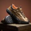 Lace-up leather surface men's casual shoes spring and summer trend green outdoor shoes men