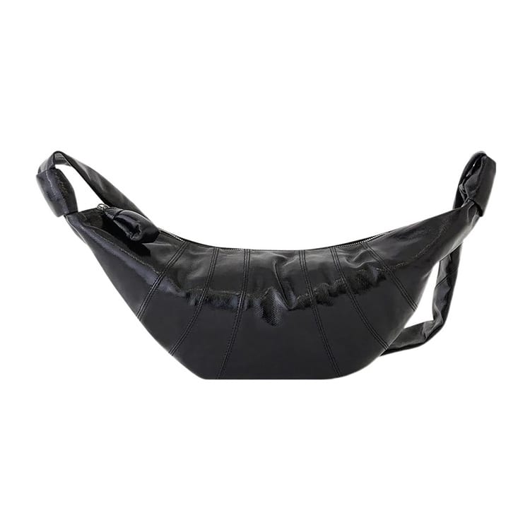 Lemaire Croissant Cotton Crossbody Bags Medium Unisex Black BG0001-LF1073-999