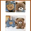 Cute Teddy Squishy Plush Toy Soft Fluffy Brown Bear Stuffed Animal Removable Clothes Plushie Doll Kawaii Pillow For Gift Fluffy