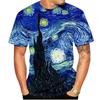 Neues Van Gogh Kunstgemälde 3D-Druck T-Shirt Sternenhimmel T-Shirt Für Männer Kurze Ärmel Street Oversized Tops Damen Klassisches T-Shirt