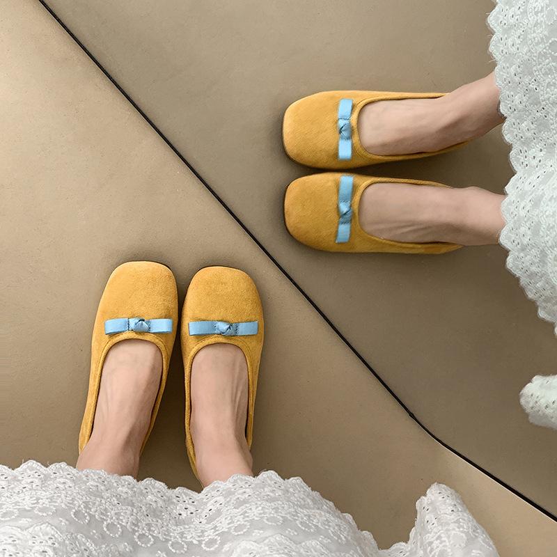 Fashion Women's Round Toe Loafers Flats Fashion Casual Elegant Soft Comfortable Classic Office Shoes with Butterfly-Knot