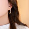 Autumn and Winter Retro Tiger's Eye Stone Round Zircon Earrings, Earrings, Temperament Versatile Earrings.
