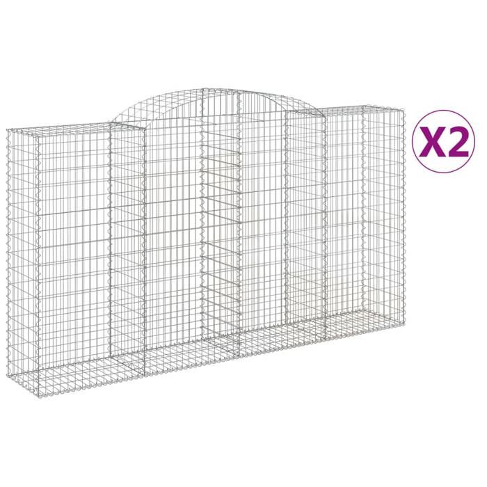 VidaXL Arched Gabion Baskets 2 Pcs 300x50x160/180 Cm Galvanized Iron, Gabion, Gabion Cage, Gabion Wall Basket, Wall 3146755
