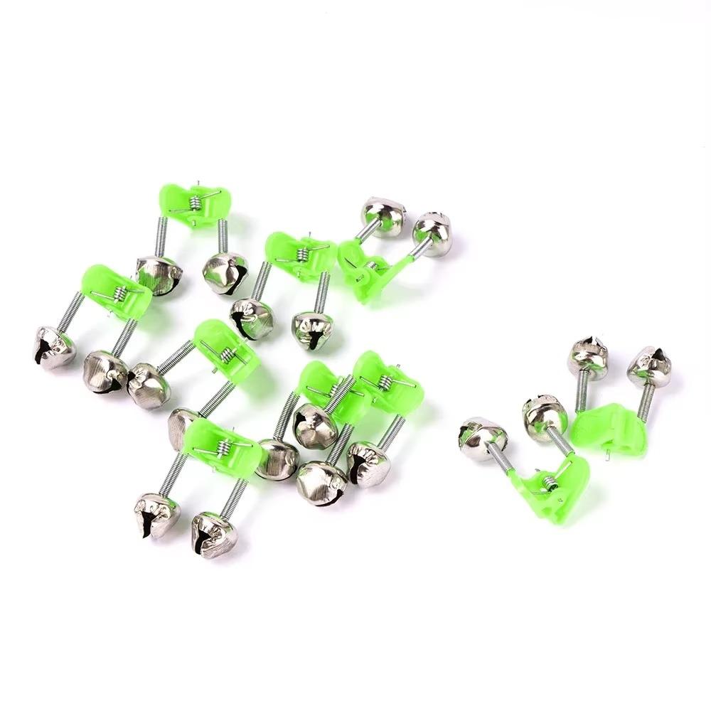Oem 10pcs Green Metal Ring Bite Indicator For Fishing Rod Outdoor Accessory With Bell Clamp And Tip Clip Lot Of Bite Alarms