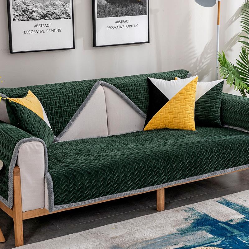 

Зимний плюшевый полосатый принт износостойкий и грязеотталкивающий диванная подушка полотенце для дивана простое противоскользящее элегантное покрытие для дивана с водной рябью 70x70