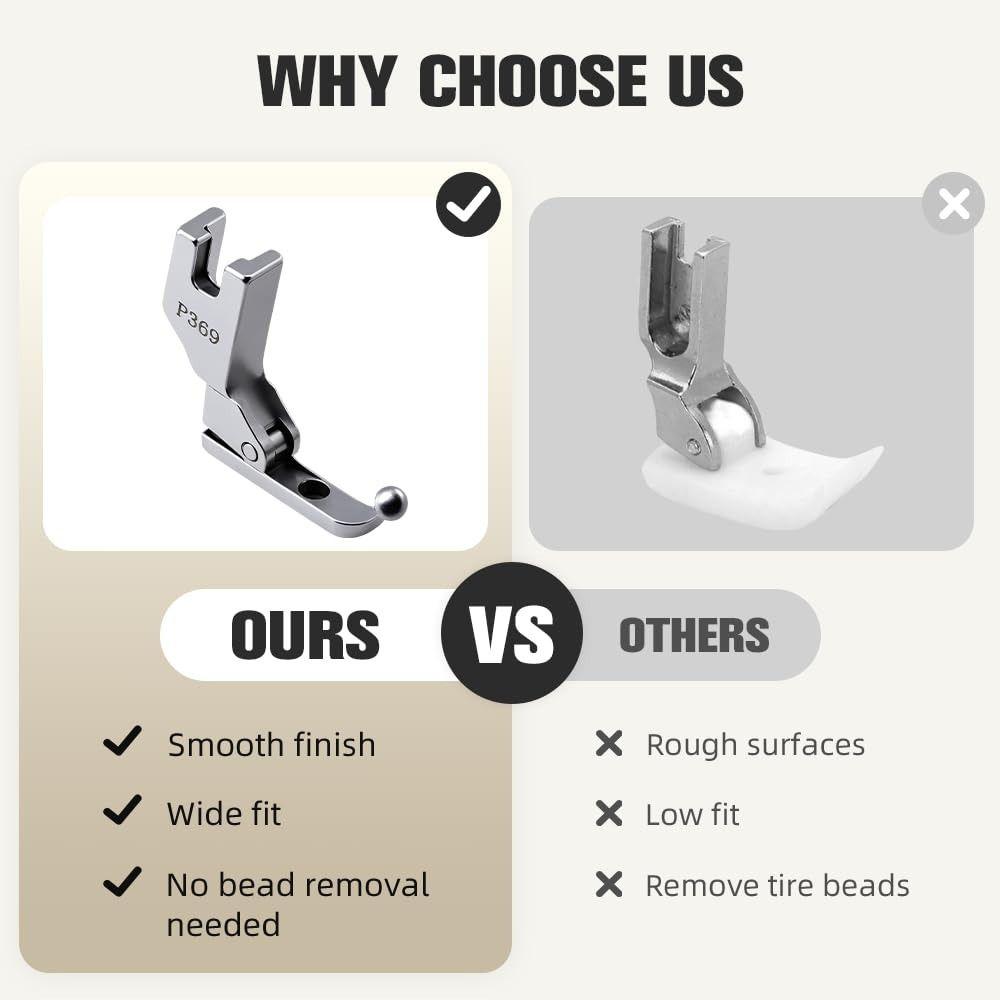 Steel Bead Sequin Special Presser Foot Bead-free Easy to Use Sewing Presser Foot P369 No Bead Tapping Fabric Presser Foot