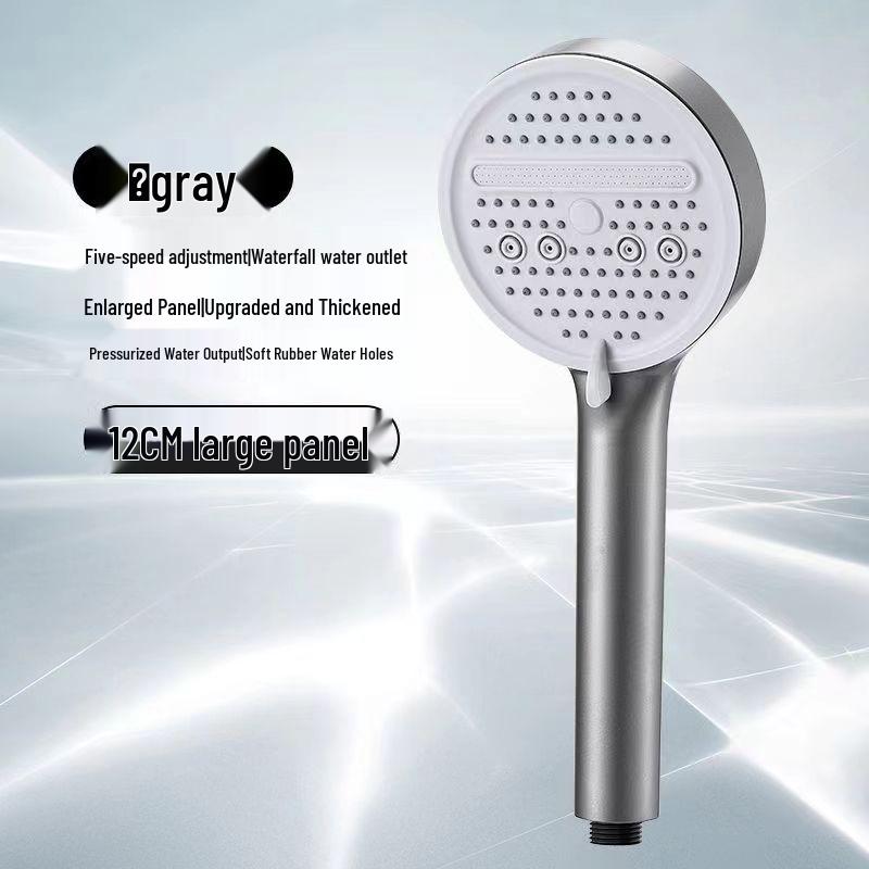 Five-Speed Large Panel Handheld Shower Head with Hose