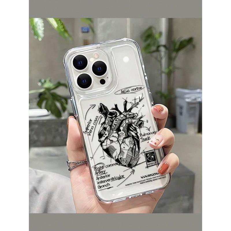 

Черный матовый защитный чехол с сердцем для iPhone 11/11 Pro Max iPhone 15 Pro