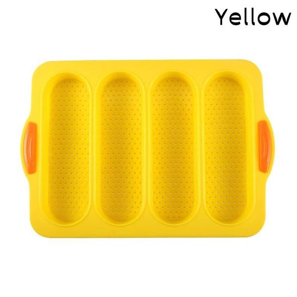 New 4 Grids Silicone Mold French Bread Baking Mold Bread Baking Tray Nonstick Cake Baguette Mold Pans Bread Baking Tools 7 Color