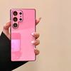 for Galaxy S26Ultra Plating Candy Solid Color Case for Samsung Galaxy S2 S26 Ultra S23 S24 FE Hard Glass Camera Film Cover